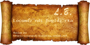 Locsmándi Boglárka névjegykártya